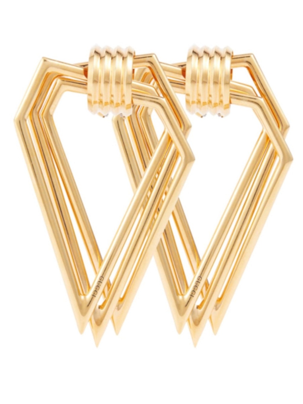 GucciMulti Triangle Oversized Clip-On Earrings